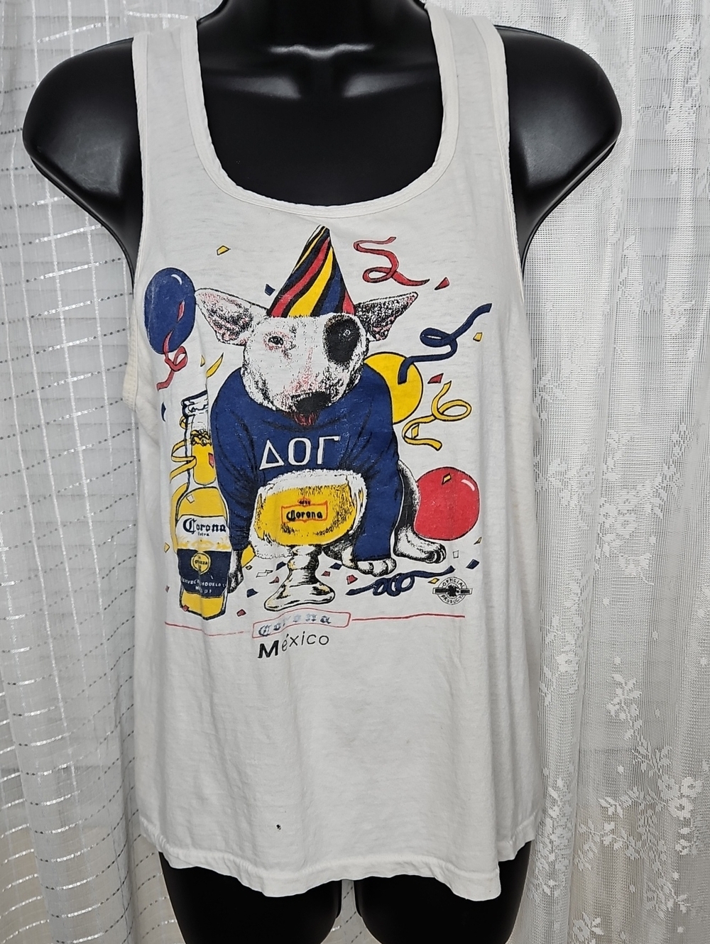 Vintage 80s Corona Mexico Spuds McKenzie collectable souvenir Tank top Size M